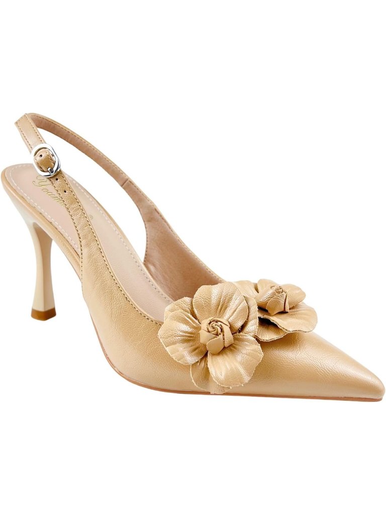 Women's Gold Leather Comfortable Classic Daily Wear High Heels